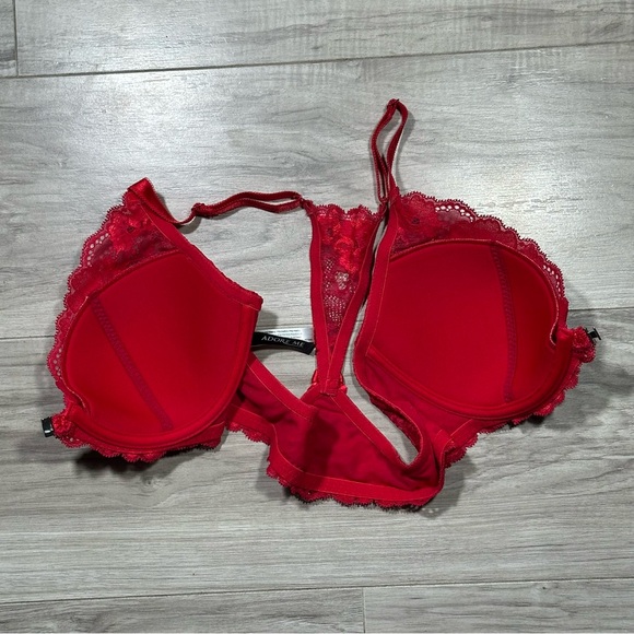 ADORE ME Red Lace Front Closure Underwire Racerback Bra 36C - Picture 6 of 11